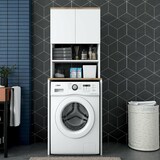 thumbnail of Dmora 2-türiger MehrzweckschrankDgarofal, Multifunktionale Möbel, Schuhschrank, Besenschrank, 65x60h184 cm, Weiß und Walnuss