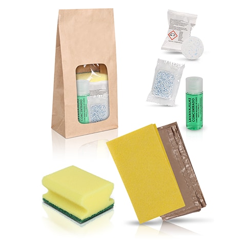 Amenities- Reinigungsset in Kraftpapiertüte Nr.8 für Touristenunterkünfte - 42 Stück