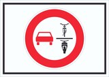 thumbnail of Überholverbot von einspurigen KFZ Symbol Schild A6 Rückseite selbstklebend