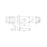 thumbnail of Boitier de serrure horizontale en applique double entrée à tirage pour entrée, gauche, axe 70mm, 140x88mm, noir - THIRARD