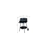 thumbnail of Tarrington House Holzkohlegrill rund Deluxe, Stahl, 53 x 66.5 x 83 cm, Grillrost Ø 48 cm, höhenverstellbarer Grillrost, fahrbar, schwarz