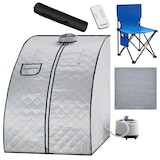 thumbnail of tectake Sauna de vapor móvel THERMALUXE II, 1000 W, 15 níveis de temperatura  Cinzento/Azul