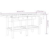 thumbnail of vidaXL Werkbank met lades en bankschroeven 192x62x83 cm acaciahout