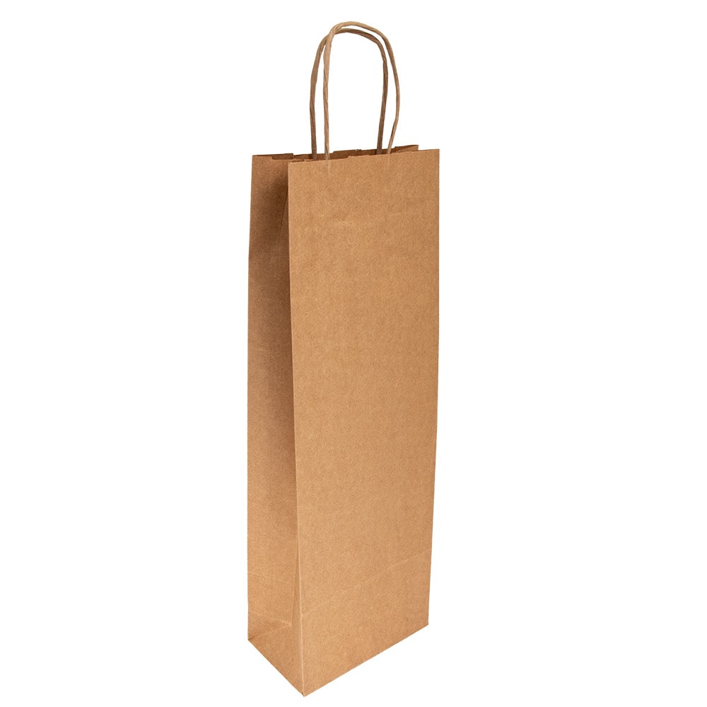 Sacos Sos Com Asas 1 Garrafa  100 G/M2 14+8X40 Cm Natural Kraft (250 Unidades)
