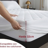 thumbnail of Protetor de colchão acolchoado impermeável e hipoalergénico COSHANO, 105x190/200cm