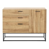 thumbnail of Helloshop26 - Buffet métal 75 x 100 x 35 cm noir effet chêne 03_0006611