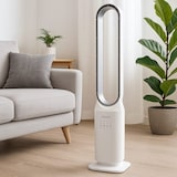 thumbnail of Ventilador de controle remoto de 50W - Ventilador sem lâmina de coluna de 3 velocidades com design de temporizador de 7h Branco NIKLAS