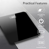 thumbnail of Intirilife Körperwaage Badezimmerwaage in Schwarz mit 26 x 26 cm Grundfläche und digitaler Anzeige - Akkuwaage mit USB-Anschluss