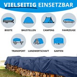 thumbnail of Abdeckplane 240 g/m² (8 x 14 m, Blau) wasserdichte Plane mit Ösen - Gewebeplane Schutzplane