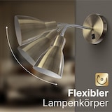 thumbnail of Wandleuchte innen – LED Leselampe mit Bronzekörper und Kabel – Wandlampe für Home und Büro – Wall Sconce