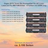 thumbnail of Gigao 207X Toner-Set Kompatibel für HP Color LaserJet Pro MFP M283fdw - 4 Farben mit Chip