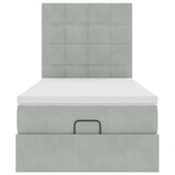 thumbnail of vidaXL Ottoman-Bett mit Matratzen Hellgrau 90x190 cm Samt