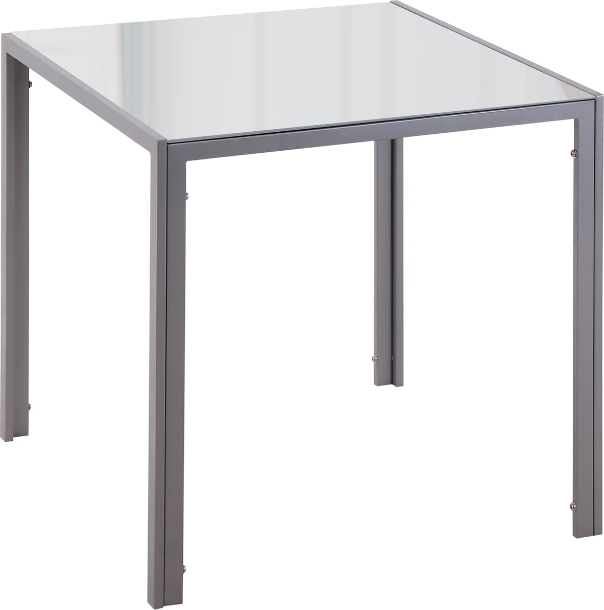 Esstisch Stahl/Glas Grau 75x75x75 cm, quadratisch, für 4 Personen