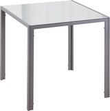 thumbnail of Esstisch Stahl/Glas Grau 75x75x75 cm, quadratisch, für 4 Personen