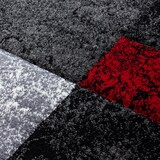thumbnail of Carpetsale24 Teppich 160x230 cm, Kurzflor Konturenschnitt in Schwarz Grau Rot, Kariertes Design, Extra Weich für Wohnzimmer, Esszimmer, Schlafzimmer