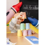 thumbnail of 6 Pappbecher 220ml mit Goldrand Trinkbecher Set Einwegbecher Pappe Getränkebecher Hochzeit Ostern Geburtstag Partyzubehör Bunt Pastell Gold