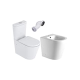 thumbnail of Combo Inodoro Completo Redondo de Fondo Reducido con Cisterna y Bidet a Suelo | Adosado a Pared con Salida Dual