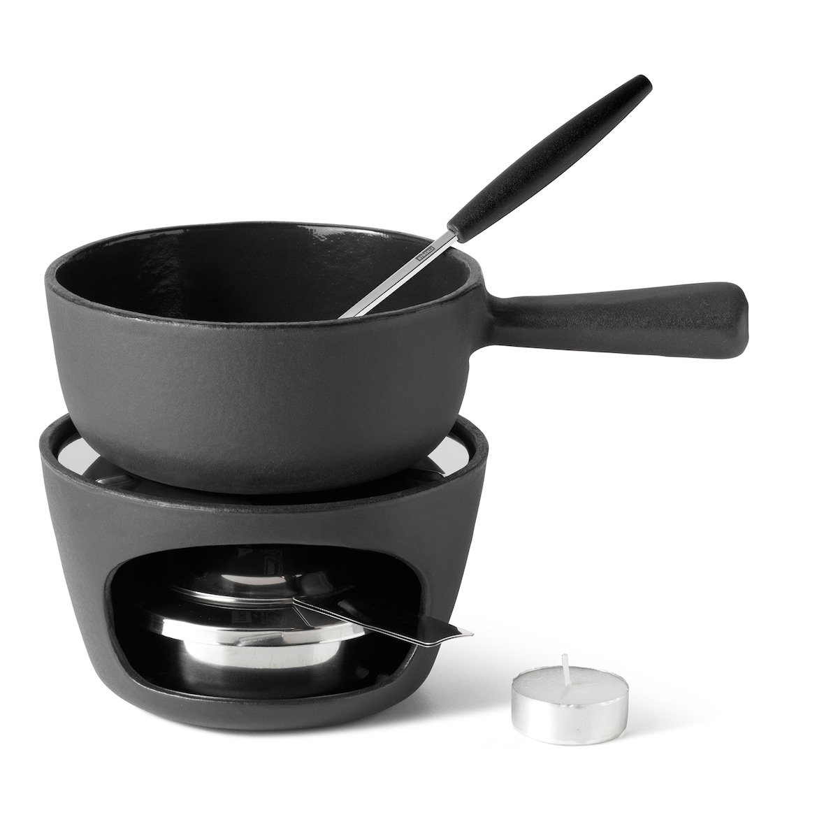 Stöckli – Conjunto de fondue de queijo e chocolate em ferro fundido de 14 cm para 2 pessoas