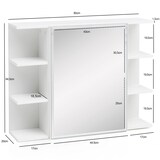 thumbnail of Hängeschrank WL5.754 Weiß 80x64,5x20cm Spanplatte Spiegelschrank Modern, Design Badregal Freischwebend, Schränkchen mit Spiegel, Badezimmerschrank