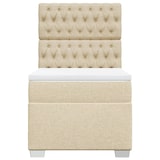 thumbnail of vidaXL Boxspringbett mit Matratze Creme 90x190 cm Stoff