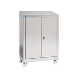 thumbnail of Scrivimpiedi armadiato in Acciaio Inox 430 a due ante su ruote con piastra zincata - L800xP400xH1150 mm