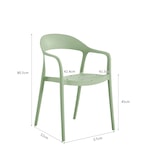 thumbnail of METRO PROFESSIONAL Cadeira de exterior empilhável Laveria, com braços, plástico, verde abacate