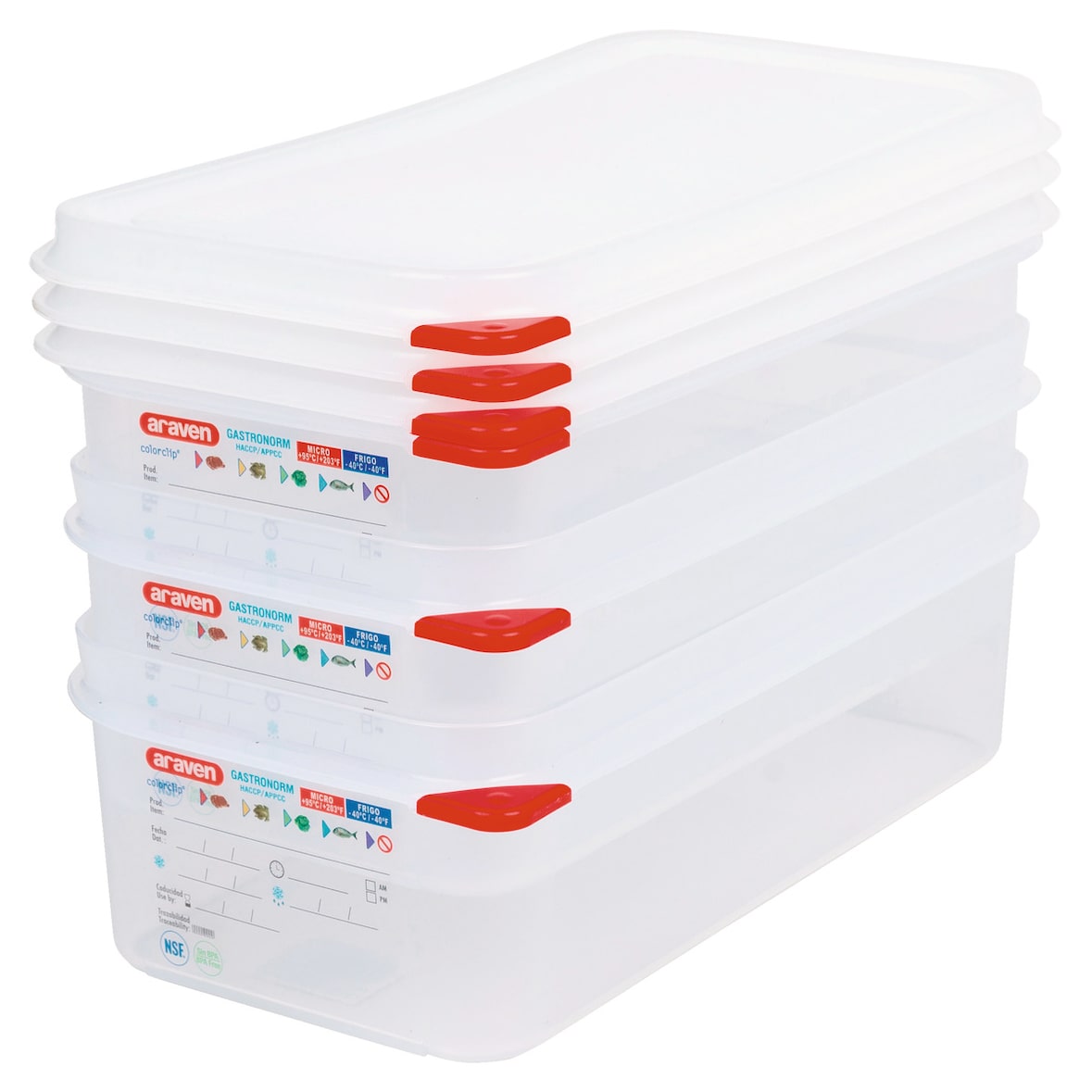 Araven Boîte gastro hermétique GN1/3 H.10 cm 4 L x 3