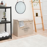 thumbnail of Wäschekorb 3 Fächer - 84L Wäschesammler Beige mit Deckel - Wäsche Organizer Bad