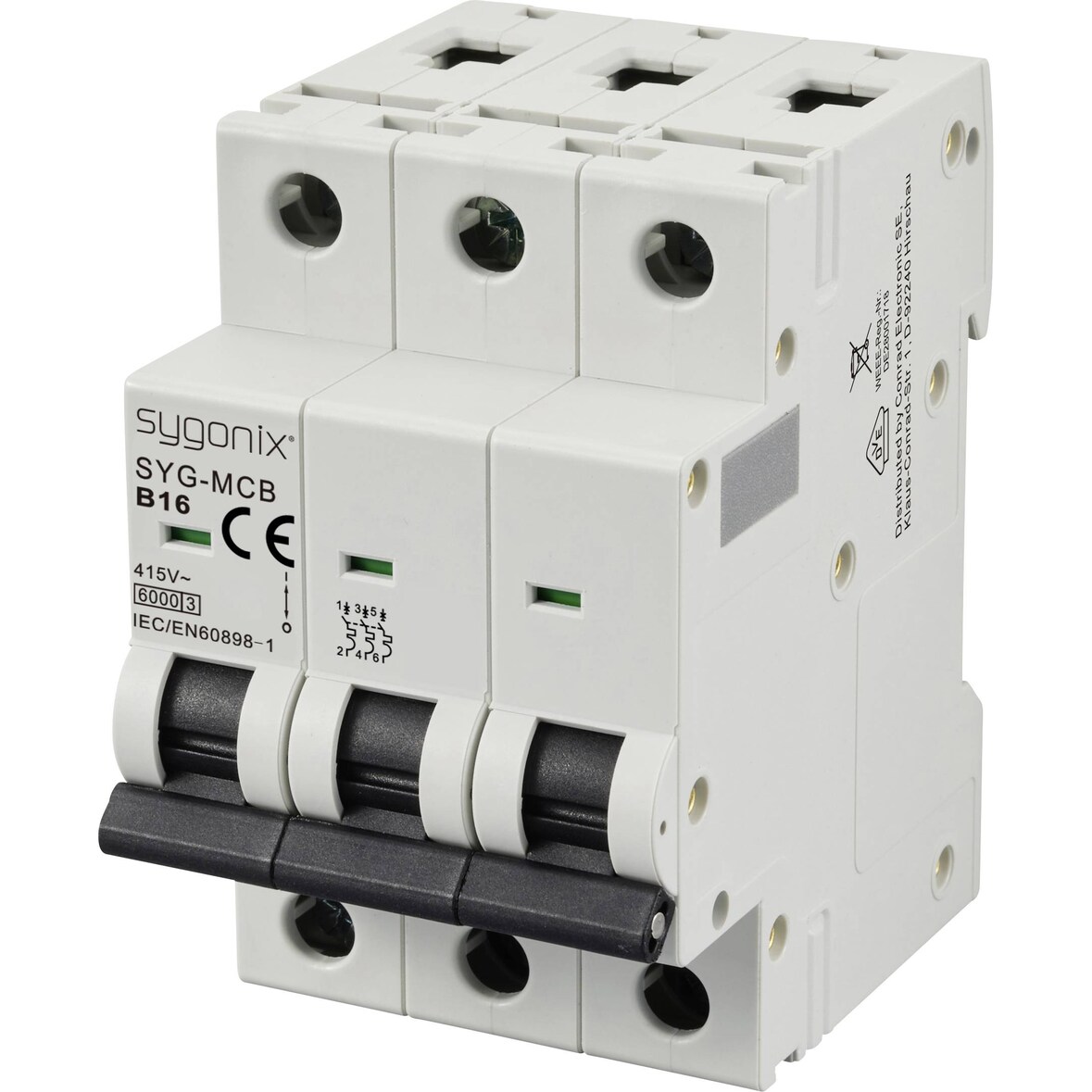Sygonix SY-6440994 SYG-MCB 3P/B16/6KA Leitungsschutzschalter 3polig 16 A 415 V/AC