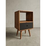 thumbnail of Retro Nachttisch aus Sheesham-Holz, 70 cm - Für Boxspringbetten, Vintage-Stil. 40x35x70 cm | Kadima Design