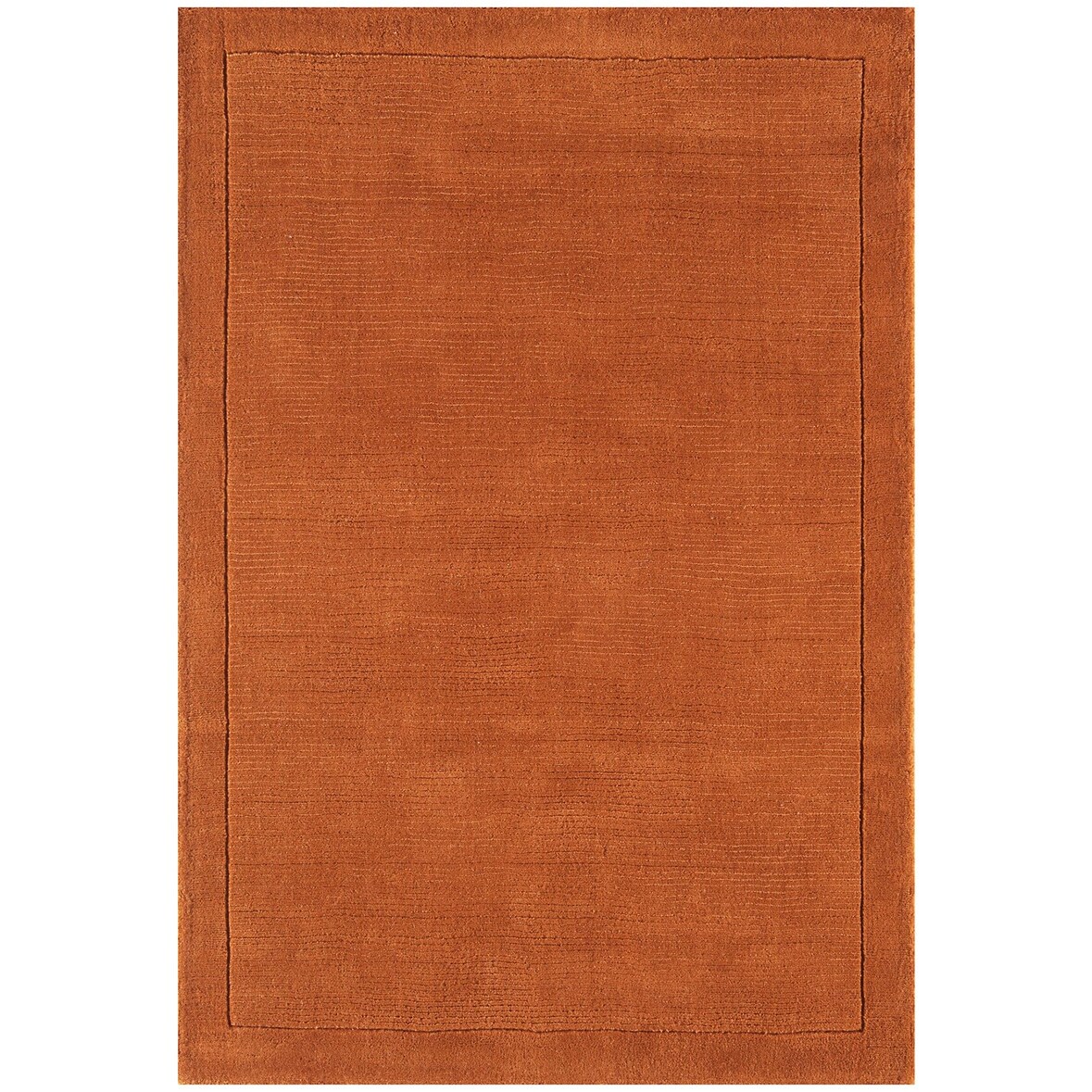 Wollteppich handgewebt strukturiert | 200x290cm, Florhöhe 0,9cm, Gesamthöhe 1,9cm | Terrakotta | raumgestaltend | Wohnzimmer | STOW | Kadima Design