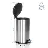 thumbnail of Abfallsammler / Mülleimer CLEAN X 40L Stahl mit integrierter Pressvorrichtung silber hjh OFFICE