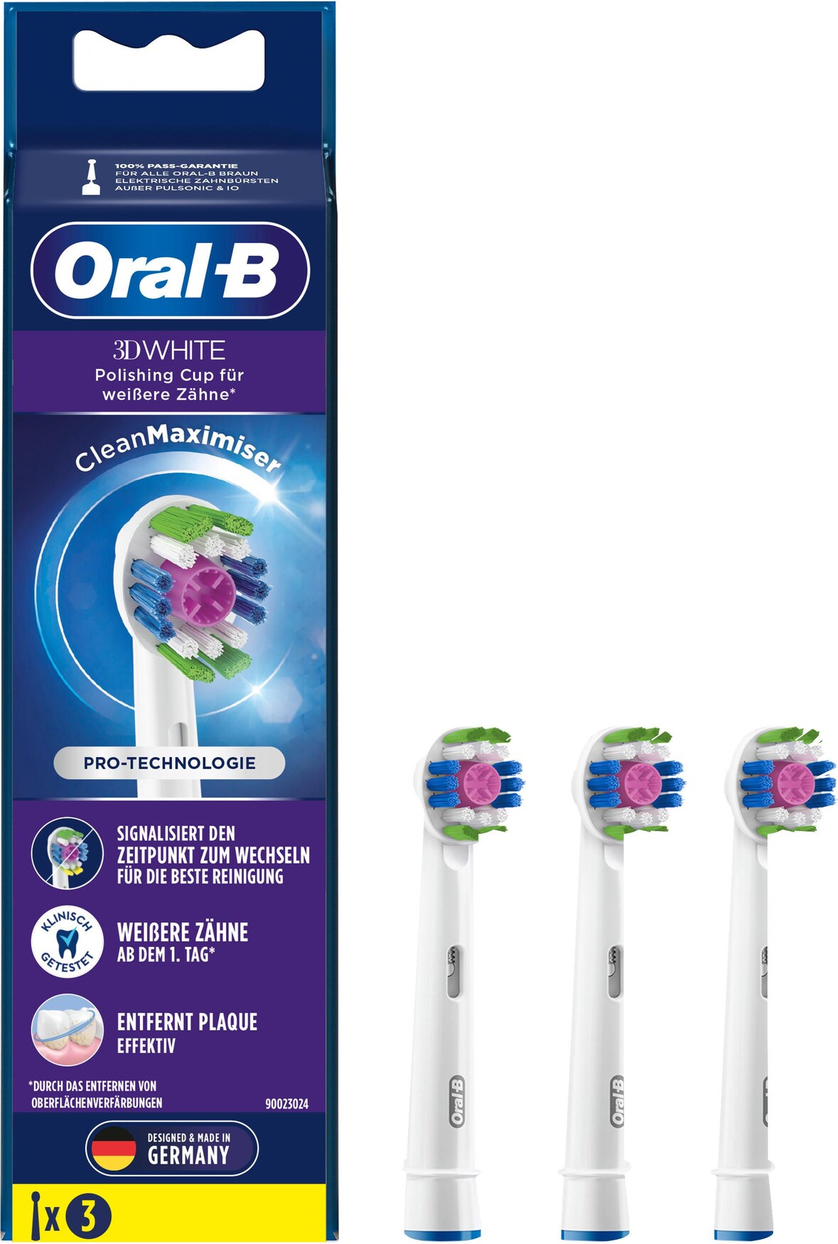 Oral-B Clean 3D White CleanMaximizer Bürstenköpfe 3 Stück