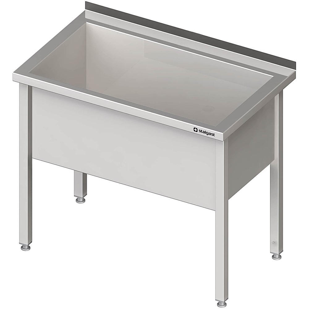 Stalgast Edelstahl Topfspüle mit einem Becken, 600x700x850 mm, 400 mm Beckenhöhe, mit Aufkantung, verschweißt