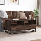 thumbnail of vidaXL Couchtisch Braun Eichen-Optik 100x50x45 cm Holzwerkstoff Metall