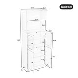thumbnail of Badezimmer Hochschrank 58x29x160 cm mit Stauraum Türen und Glastür, verstellbaren Einlegeböden, voll lackiert, Weiß