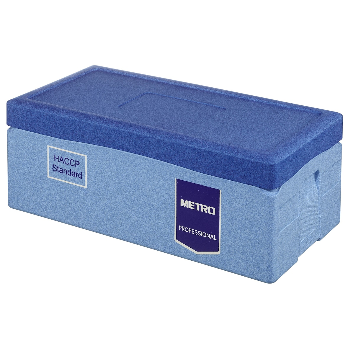 METRO Professional Thermobox Maxi, EPP, 55 L, Toplader, mit Kühlakku-Deckel und Kunststoffeinlage, blau