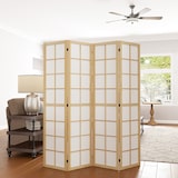 thumbnail of HOMCOM biombo de 4 paneles plegable, separador de ambientes con marco de madera, 160x170 cm, para dormitorio, oficina, salón, natural