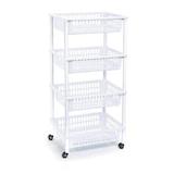 thumbnail of Carrinho de legumes de cozinha branco com 4 níveis e rodas para frutas