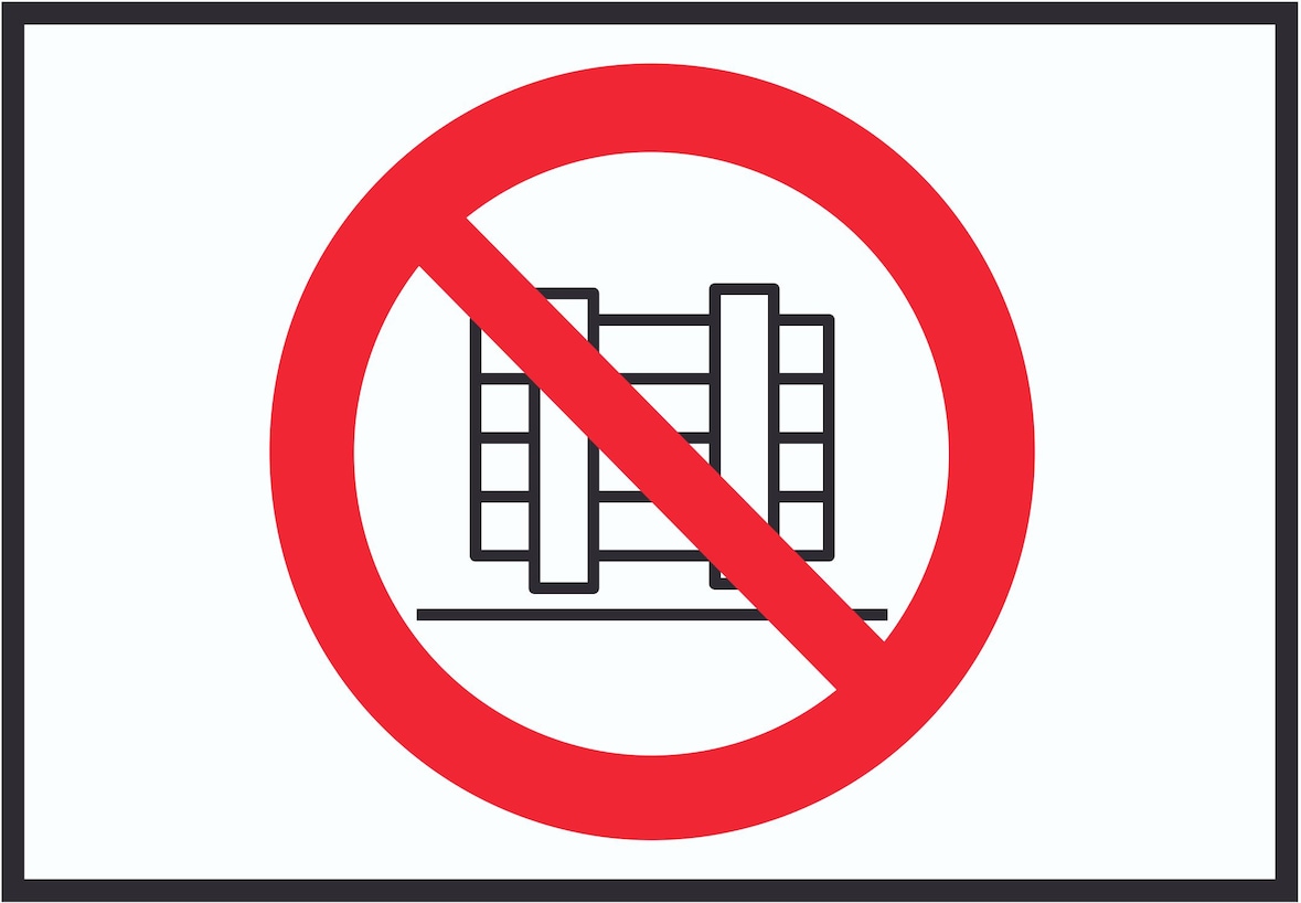 Abstellen oder Lagern verboten Symbol Schild A4 Rückseite selbstklebend