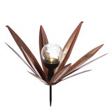 thumbnail of LED Solar Gartenstecker Blume Seerose mit Metallblättern Solarleuchte 39cm rot