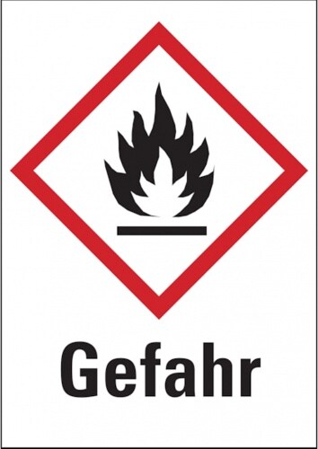 Dreifke® Gefahrstoffetiketten - Flamme (GHS02) Signalwort " - 20x29 mm Folie selbstklebend