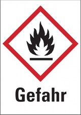 thumbnail of Dreifke® Gefahrstoffetiketten - Flamme (GHS02) Signalwort " - 20x29 mm Folie selbstklebend