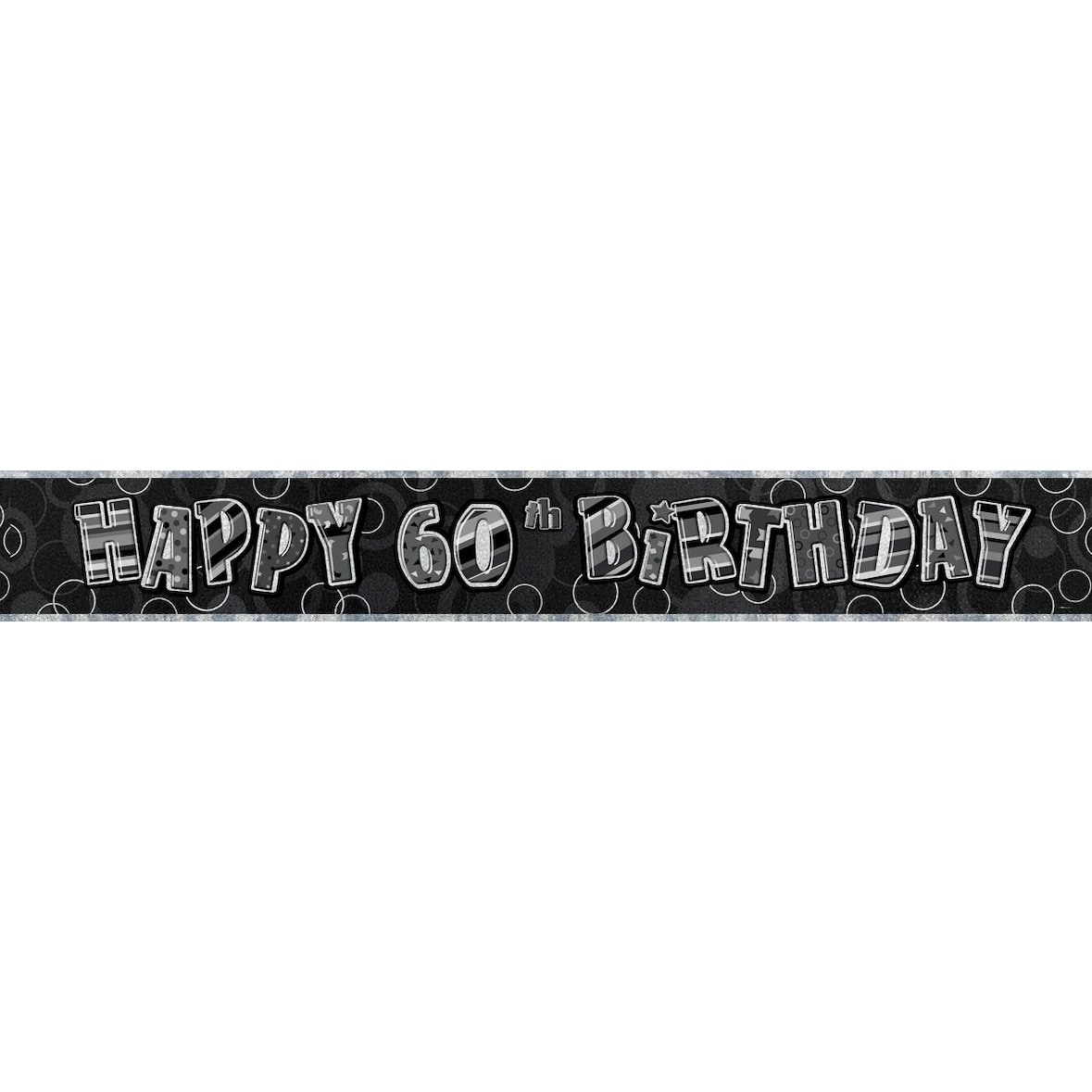 60. Geburtstag | Banner schwarz / silber