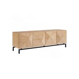 thumbnail of KAWOLA Lowboard ANJO TV-Board 4 Türen Eiche furniert braun Fuß Metall schwarz pulverbeschichtet