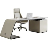 thumbnail of Moderner Schreibtisch 180 cm mit Sideboard – Design Bürotisch Executive Desk Weiß Schwarz
