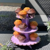 thumbnail of Intirilife Etagere aus Karton mit 3 Ebenen in Lila - 30 / 24.5 / 18.5 x 33 cm - Tortenständer aus Pappe, Muffinständer Cupcake Ständer