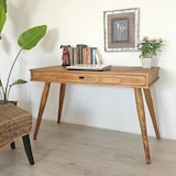 thumbnail of Ócrea Massivholz-Schreibtisch mit 1 Schublade und 4 sehr stabilen Beinen XXL- 120 x 60 Cm