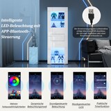 thumbnail of Vitrine Hochschrank 60x40x170 cm Weiß mit LED-Beleuchtung App-Steuerung Acryl-Tür Soft-Close verstellbaren Glasböden Hochglanz-Front