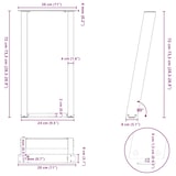 thumbnail of Helloshop26 - Set aus 2 modernen abgewinkelten Konsolentischbeinen mit Nivellierfüßen 28 x 72 x 73 cm schwarzer Stahl 02_0057059